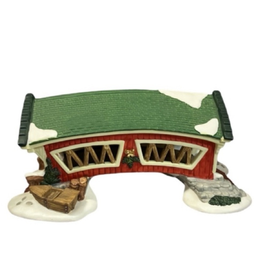 Heartland Valley Village COVERED BRIDGE ‘88 Vintage Christmas Porcelain